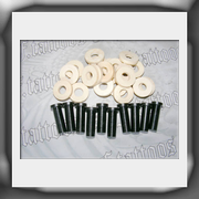 10x 1.25 Inch Blacken Coil Cores And 20x Wooden Washers Code CH/0003
